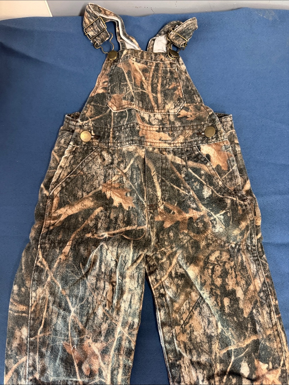 Kids Camo Print Overalls - Brown/Green